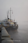 MS Oldenburgh in morning mist, preparing to depart for Lundy Island, England.