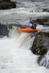 Unknown paddler on on the River LLugwy, N. Wales.