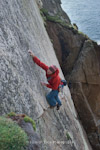 Chris Miller on Diamond Life, E4 6a, Lindy Island, England.