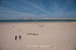 Kite surfers at Dakhla, Western Sahara.