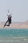 A kite surfer jumping. Dakhla, Weatern Sahara.