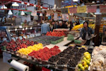 A fruit stall on Granville Island, Vancouver.